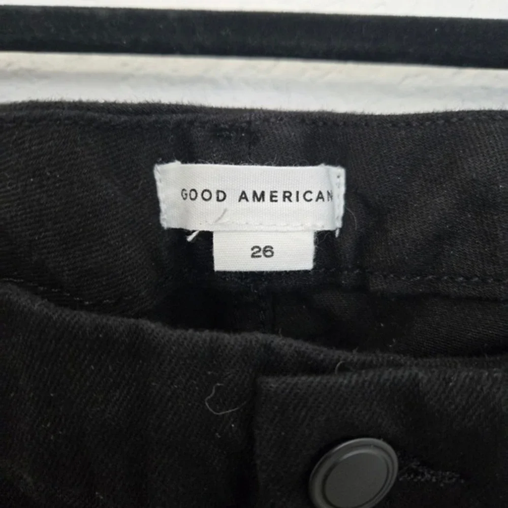 GOOD AMERICAN 26 Plus Good Legs Straight‎ Black Jeans Button Fly - Picture 5 of 6